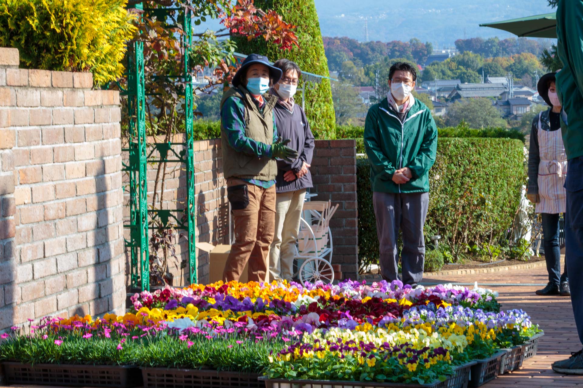 霊園のお花植え